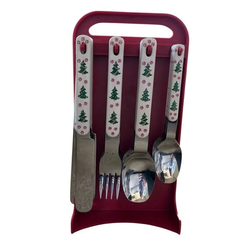Oneida Holiday Colormates 24 Piece Set For 6 Vintage Flatware Set